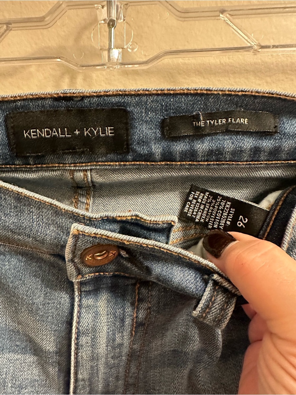 #298 Kendall & Kylie Medium Blue Flare Jeans